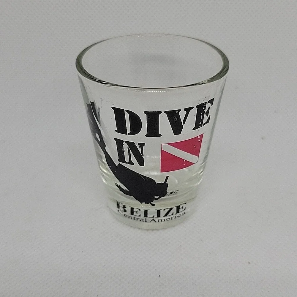 Souvenir Collectible Travel Shot Glass Dive Belize Central America